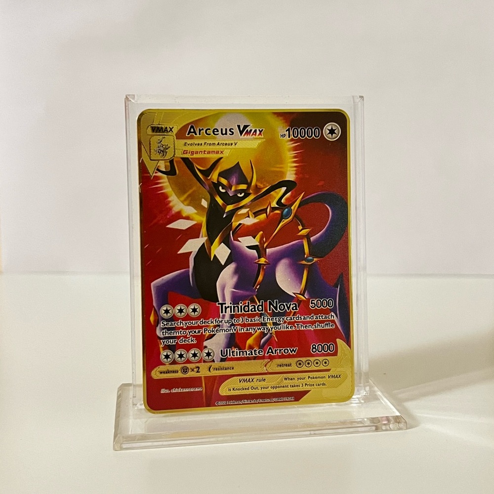 Pokémon Arceus VMAX HP10000 Gold Metal Card Gigantamax